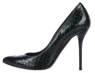 Gucci Embossed Pointed-Toe Pumps