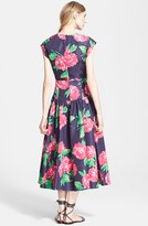 Thumbnail for your product : Michael Kors Plunge Neck Geranium Print Silk Faille Dress