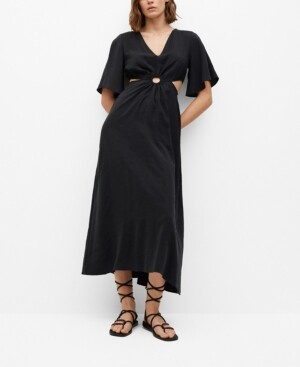 Mango black dress sale Clearance