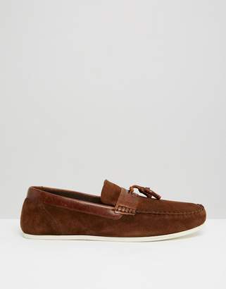 Red Tape Loafers In Brown Suede