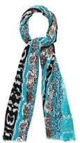 Thumbnail for your product : Diane von Furstenberg Patterned Raw-Edge Scarf