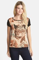 Thumbnail for your product : Vince Camuto Burnout Leopard Graphic Jersey Tee