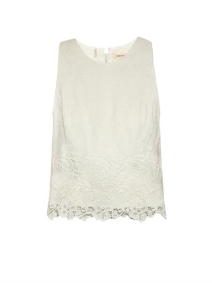 Rebecca Taylor Matelassé and lace cropped top