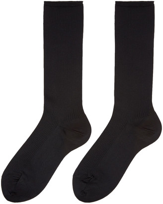 Comme des Garcons Black Ribbed Logo Socks