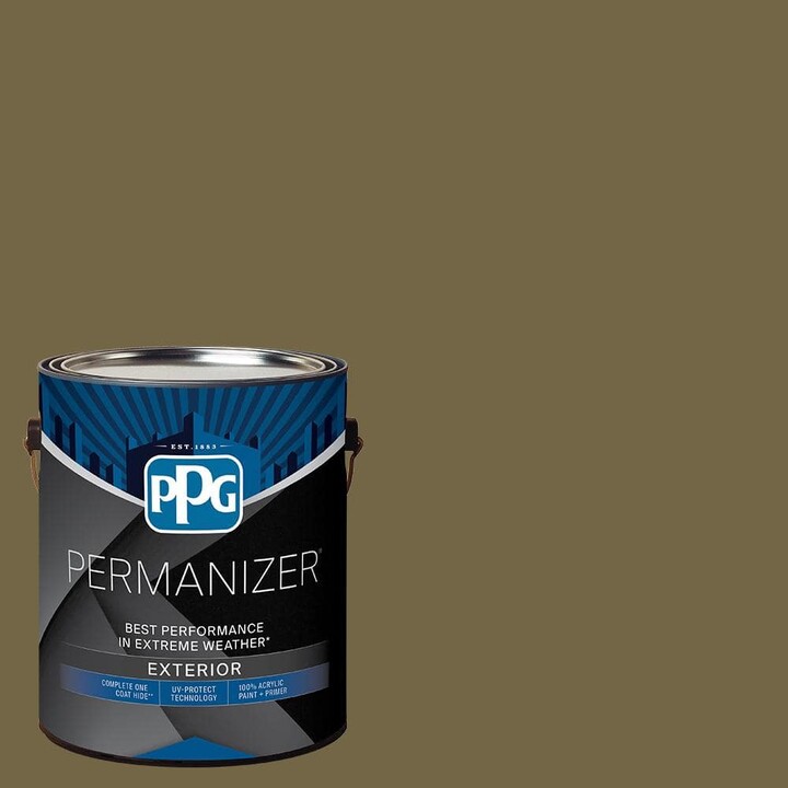 PERMANIZER 1 gal. PPG1112-7 Olive Semi-Gloss Exterior Paint