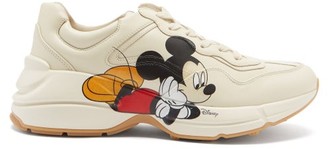 Gucci X Disney Rhyton Mickey Mouse-print Trainers - White Multi