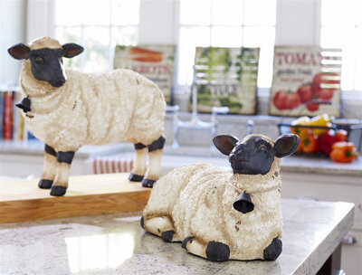 Melrose International Sheep 2 Piece Figurine Set