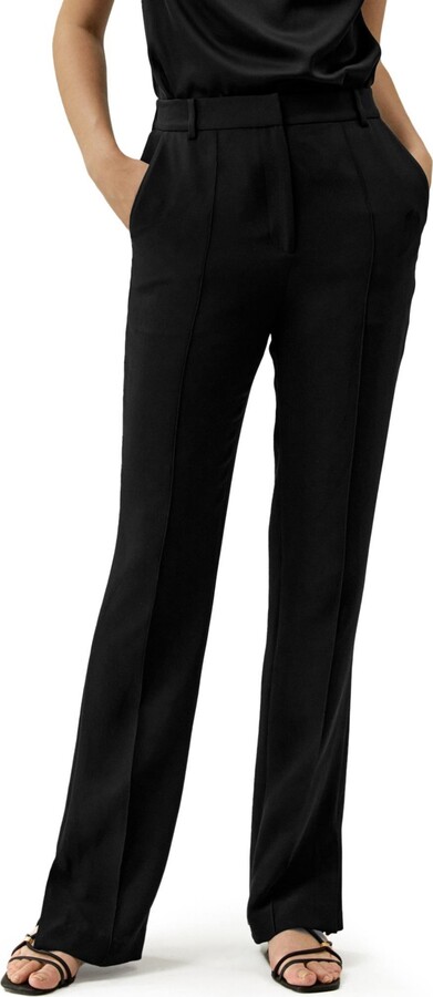 Lilysilk Women's Silk Straight Leg Trousers with Side Slit
