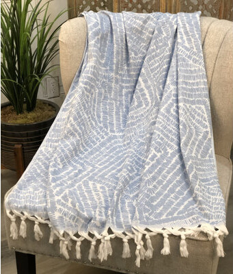 Highgrove Greece Patmos 100% Cotton Blanket