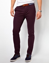 Thumbnail for your product : ASOS Skinny Chinos - Purple