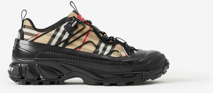 Nubuck Arthur Vintage Check Cotton And Leather Arthur Sneakers