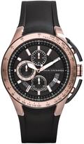 Thumbnail for your product : Armani Exchange Black Dial Rose Gold IP Plated and Black Silicon Strap Mens Watch
