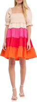 Thumbnail for your product : ENGLISH FACTORY Smocked Colorblock Cotton Dress