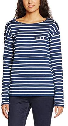 Esprit Women's 106EE1J007 Sweatshirt, Multicoloured (Navy), (Manufacturer size: Small)