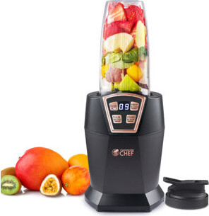 CommercialChef CHB Series COMMERCIAL CHEF Personal Blender with 6 Stainless Steel Blades, LED Display