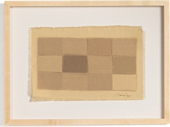 Four Hands Checkered Earth Tones Wall Art in Brown