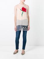 Thumbnail for your product : Au Jour Le Jour rose patch sheer T-shirt - women - Cotton/Polyamide/PVC - 42