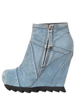 Thumbnail for your product : Camilla Skovgaard 120mm Washed Denim Wedge Ankle Boots