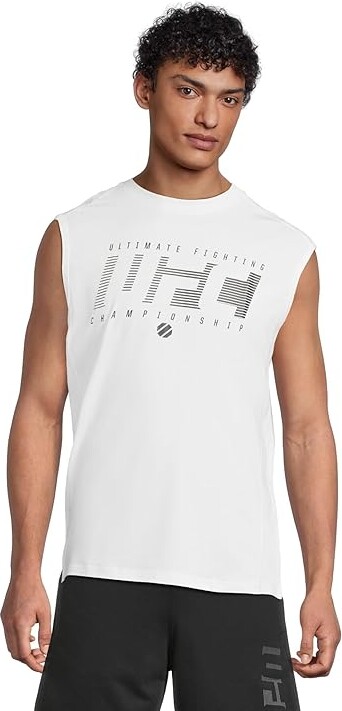 UFC Ultimate Fighting Sleeveless Crew Neck T-Shirts Men's Clothing White : LG, Spandex/Modal/Cotton