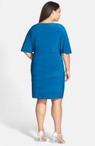 Thumbnail for your product : Adrianna Papell Dolman Sleeve Asymmetric Pleat Sheath Dress (Plus Size)