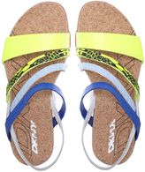 Thumbnail for your product : DKNY Sparrow Footbed Yellow/Blue Flat Sandals