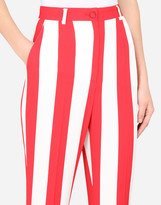 Thumbnail for your product : Dolce & Gabbana Striped high-waisted cady pants