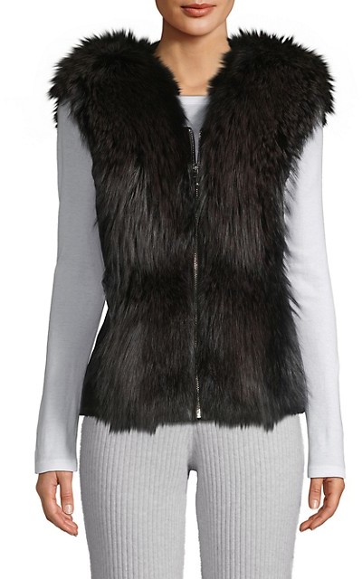 Wolfie Fur Made For Generation Fox Fur Leather Vest - ShopStyle