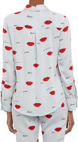 Thumbnail for your product : Isabella Collection Piamita Piped Lips-Print Pajama Shirt