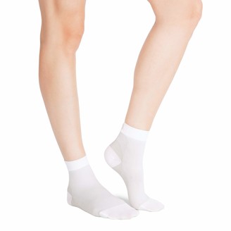 Belly Bandit Compression Womens Silver-Infused material Ankle Socks (White/Grey 6-9)