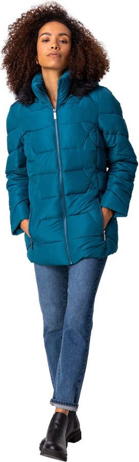 ladies blue padded coats