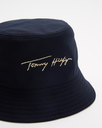 Tommy Hilfiger Women's Blue Hats - Signature Bucket Hat - Size One Size at The Iconic