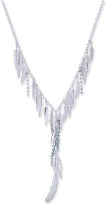 Thalia Sodi Silver-Tone Leaf Charm Lariat Necklace, Created for Macy's