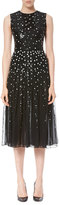 Thumbnail for your product : Carolina Herrera Dotted Sequin Tulle Cocktail Dress, Black/White