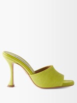 Thumbnail for your product : Aquazzura Violette 95 Canvas And Leather Mules - Green