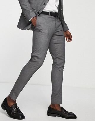 ASOS DESIGN skinny suit pants in charcoal