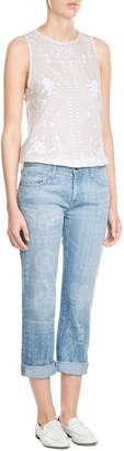 Current/Elliott Printed Cropped Jeans