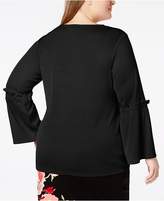 Thumbnail for your product : Alfani Plus Size Ribbed Bell-Sleeve Top, Created for Macy's