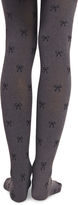 Thumbnail for your product : Wet Seal Dotted Bow Printed Tights