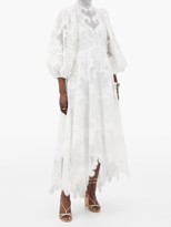 Thumbnail for your product : Zimmermann Brightside Embroidered Linen-blend Gown - Ivory