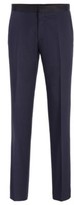 Thumbnail for your product : HUGO BOSS HUGO Slim Fit Formal Pants In Virgin Wool With Silk Trims - Dark Blue