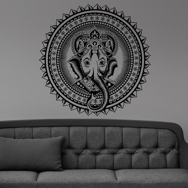Etsy Ganesha Elephant Mandala Ornament Design Wall Sticker Vinyl Mural Decal Home House Apartment Art Decor Free Shipping L136