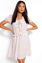 Thumbnail for your product : boohoo Floral Print Lace Up Skater Dress