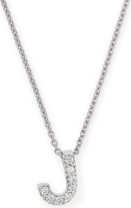 Roberto Coin 18K White Gold Initial Love Letter Pendant Necklace with Diamonds, 16