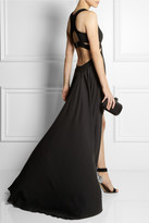 Thumbnail for your product : Jay Ahr Cutout jersey-crepe and silk-georgette gown