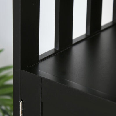 Modern Dining Room Sideboard In Black With Magnet Door And Space Buffet Cabinet Black, Versatile Shelving