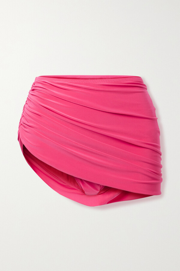 Norma Kamali Diana Draped Asymmetric Bikini Briefs - Pink - ShopStyle ...
