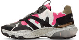 Thumbnail for your product : Valentino Black and Pink Garavani Camouflage Bounce Sneakers