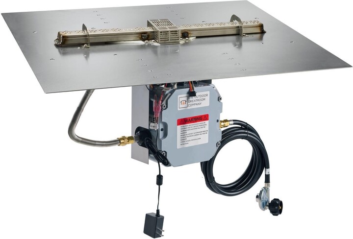 The Outdoor GreatRoom Company Crystal Fire Plus 24 X 24 Linear Electronic Ignition Propane Gas Fire Pit Burner Plate