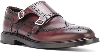 Henderson Baracco brogue detail monk shoes