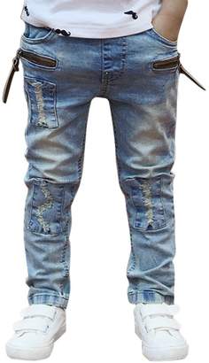 Chinatera Little Toddler Boy Denim Jeans Long Pants Trousers with Ripped Details (For 2-3Y)